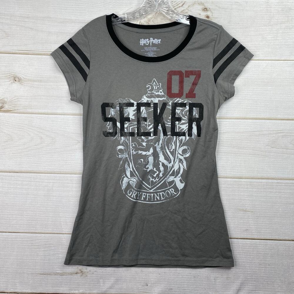 Harry Potter Tee Shirt Womens Jr XL 15/17 Gray Seeker 07 Short Sleeve Gryffindor